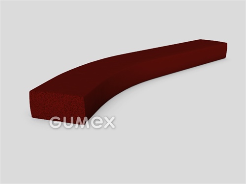Rechteckiges mikroporöses Silikonprofil, 8x10mm, Dichte 250kg/m3, -60°C/+200°C, rotbraun, 